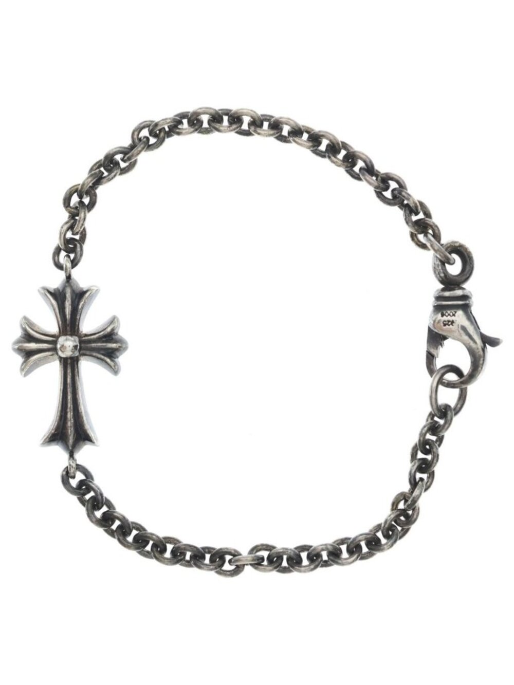 Chrome Hearts Tiny CH Cross Chain Silver Bracelet